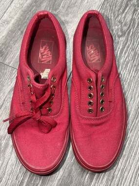 Vans Era 'Gold Mono' Crimson Red Low Top Skate Shoes